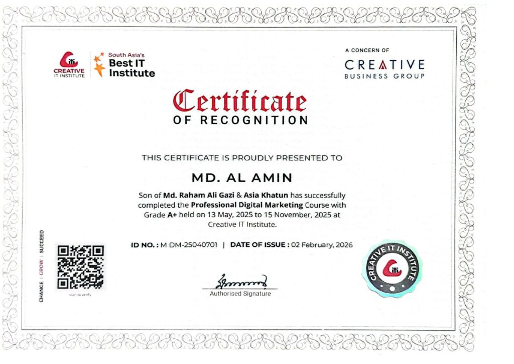 Professional Digital Marketing Certificate